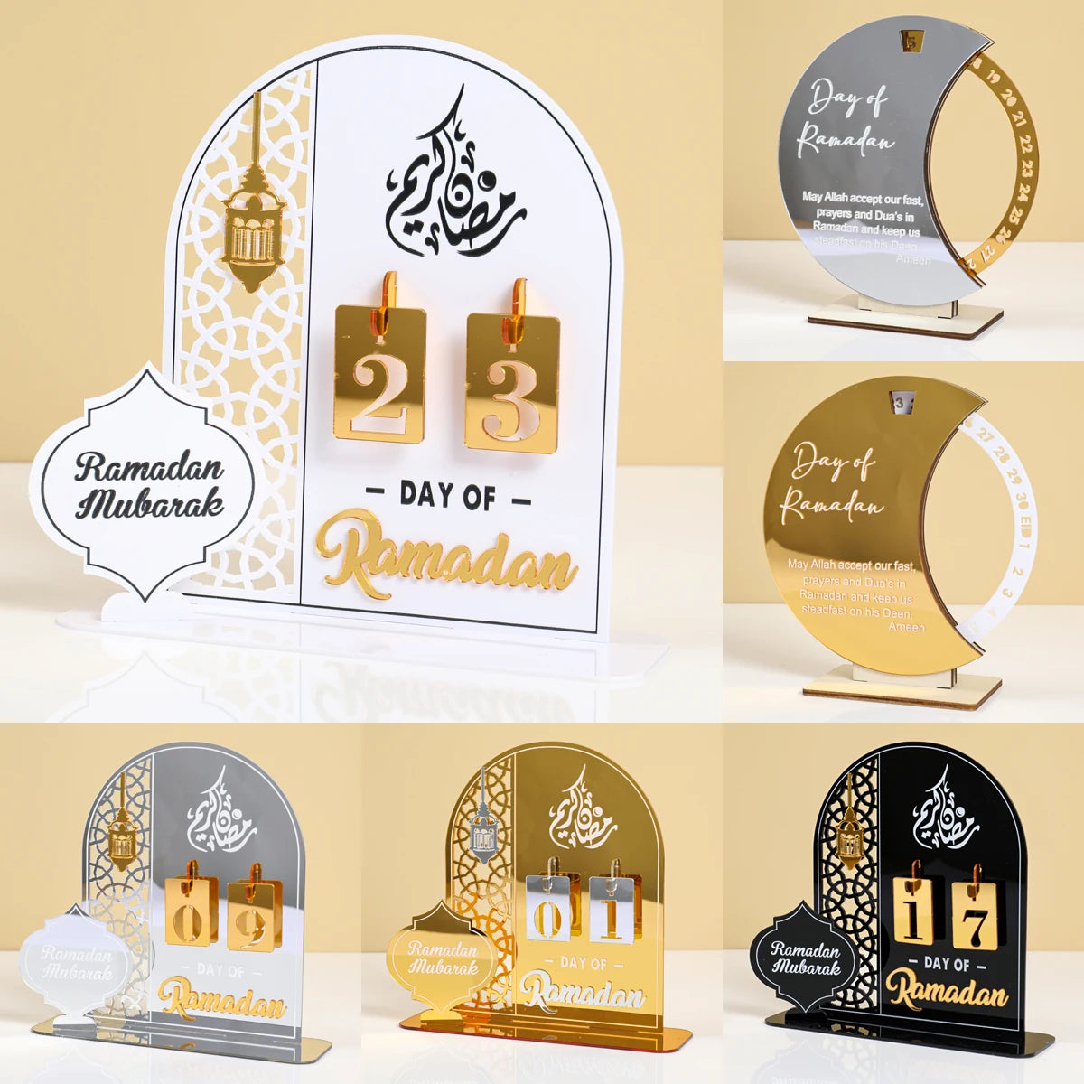 Ramadan Kareem Countdown Calendar Ornament Eid Mubarak Decoration 2025 For Home Muslim Islamic Festival Eid Al-Fitr Party Favors