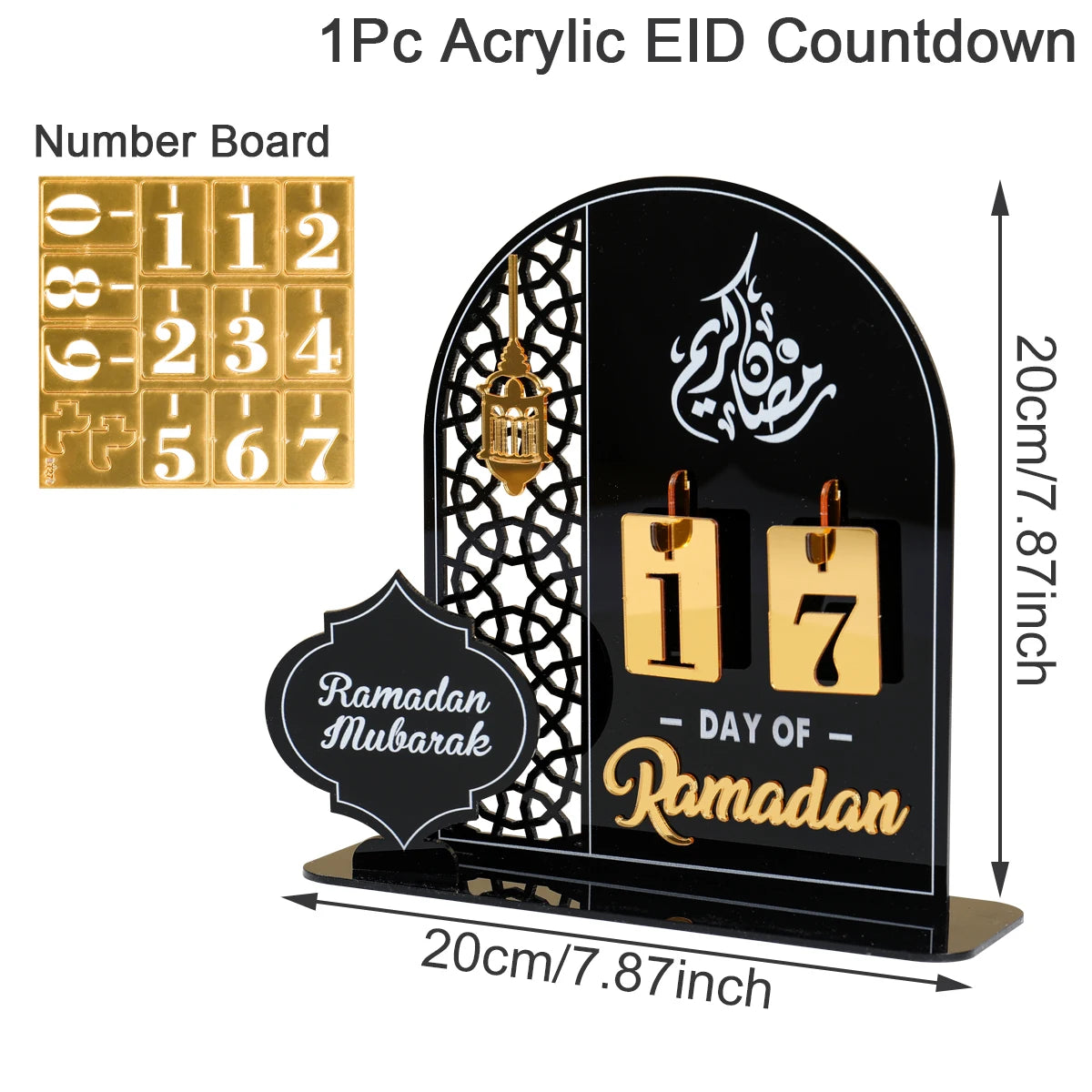 Ramadan Kareem Countdown Calendar Ornament Eid Mubarak Decoration 2025 For Home Muslim Islamic Festival Eid Al-Fitr Party Favors