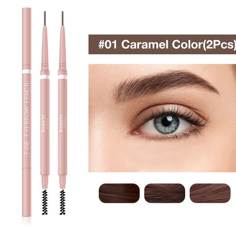 1.5mm Ultra Fine Double-Ended Eyebrow Pencil (Kemelo) Waterproof Sweat-proof Long Lasting Professional Eye Makeup For Women