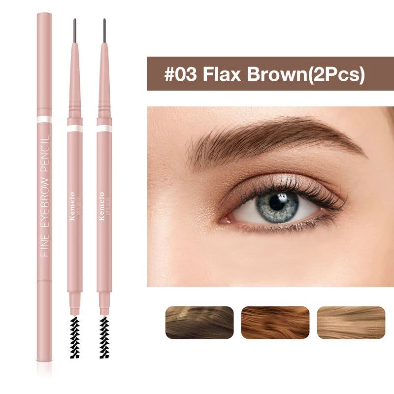 1.5mm Ultra Fine Double-Ended Eyebrow Pencil (Kemelo) Waterproof Sweat-proof Long Lasting Professional Eye Makeup For Women