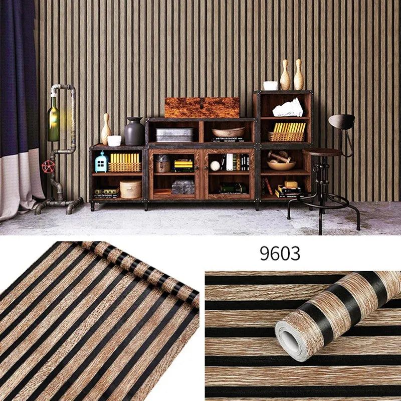 45CM PVC wood grain self-adhesive wallpaper desk cabinet living room background wall waterproof sticker