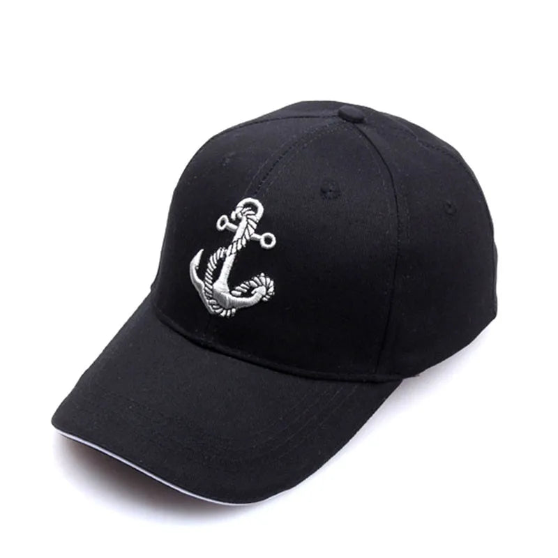 Black Cap Sailor Hat For Men Baseball Caps Fashion Anchor Embroidered Cotton Women Outdoor Sport Casual Snap Back Hiphop Sunhats