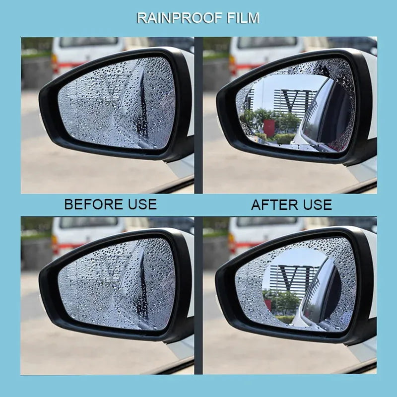 2 Pcs Car Rearview Mirror Protective Film Anti Fog Window Clear Rainproof Rear View Mirror Protective Soft Film Auto Accessories