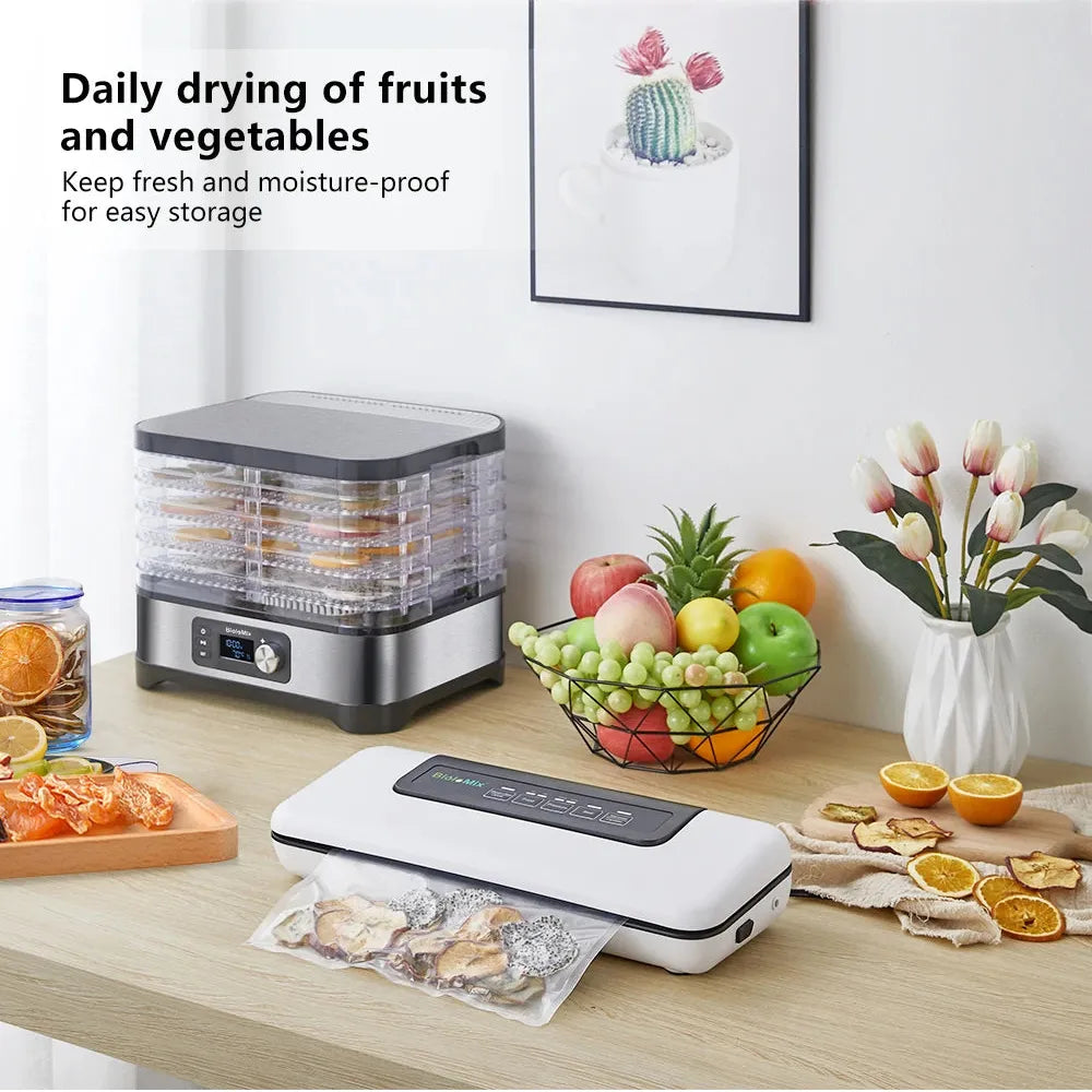 BioloMix BPA FREE 5 Trays Food Dryer Dehydrator with Digital Timer and Temperature Control for Fruit Vegetable Meat Beef Jerky