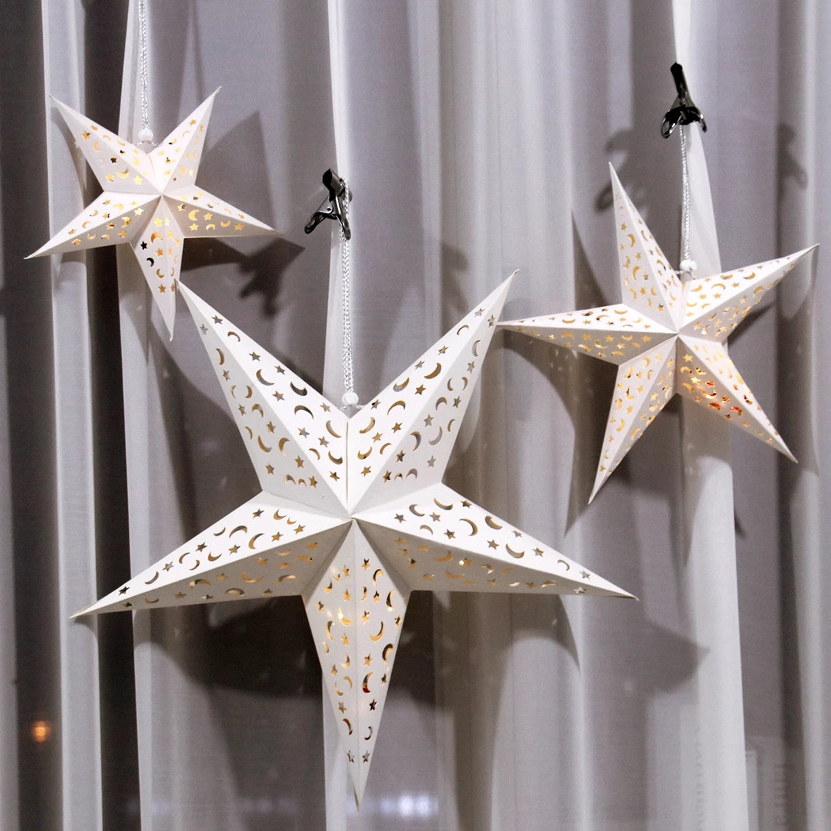 Eid Mubarak Hollow Star Hanging Pendant Ramadan Decor For Home 2025 Islam Muslim Party Mubarak Light Gifts Eid Al Adha Kareem