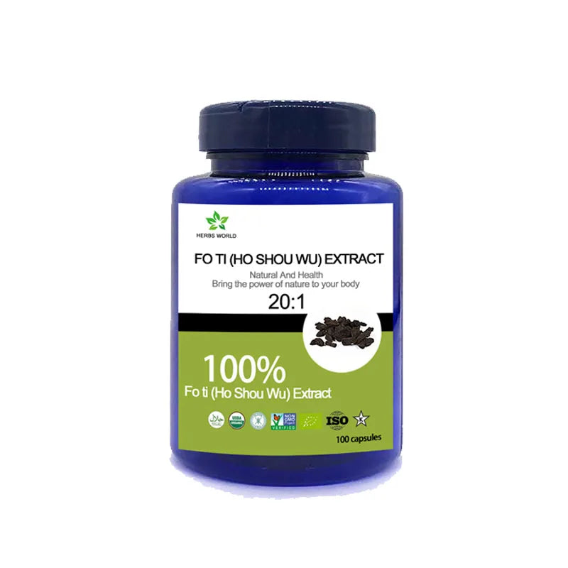 Natural Fo Ti (Ho Shou Wu) Extract capsules, 100% Fo Ti (Ho Shou Wu) Extract powder 20:1