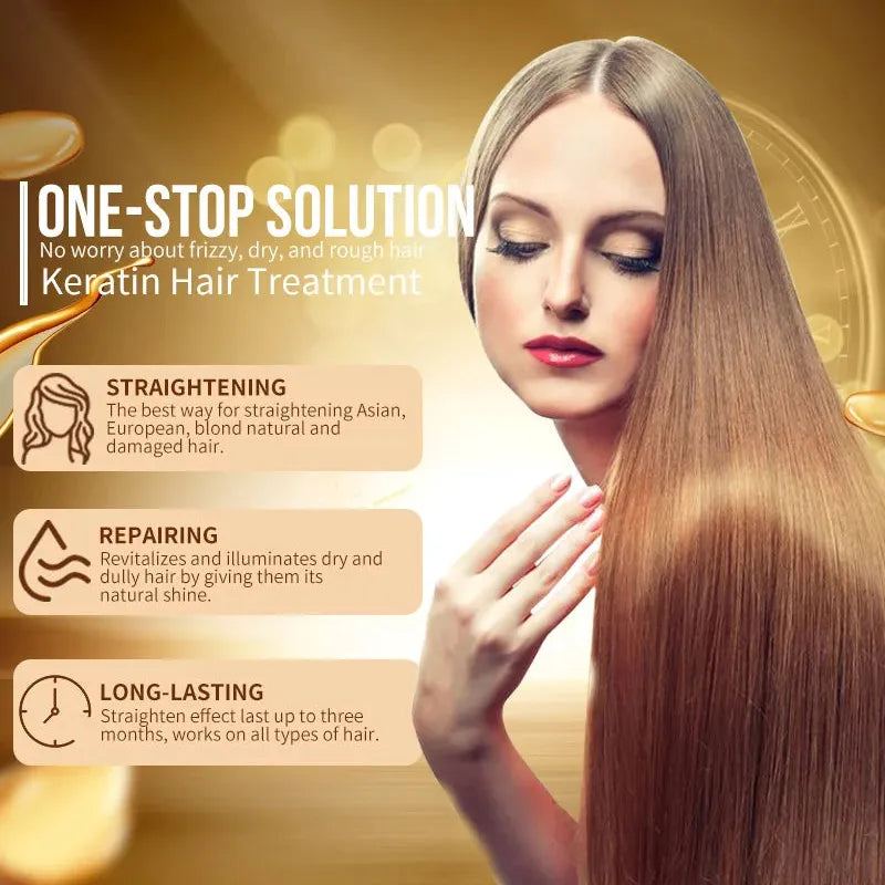 PURC Brazilian Keratin Hair Treatment Keratin Straightening Curly Hair Smoothing Repair Permed Damaged Hair Care Products