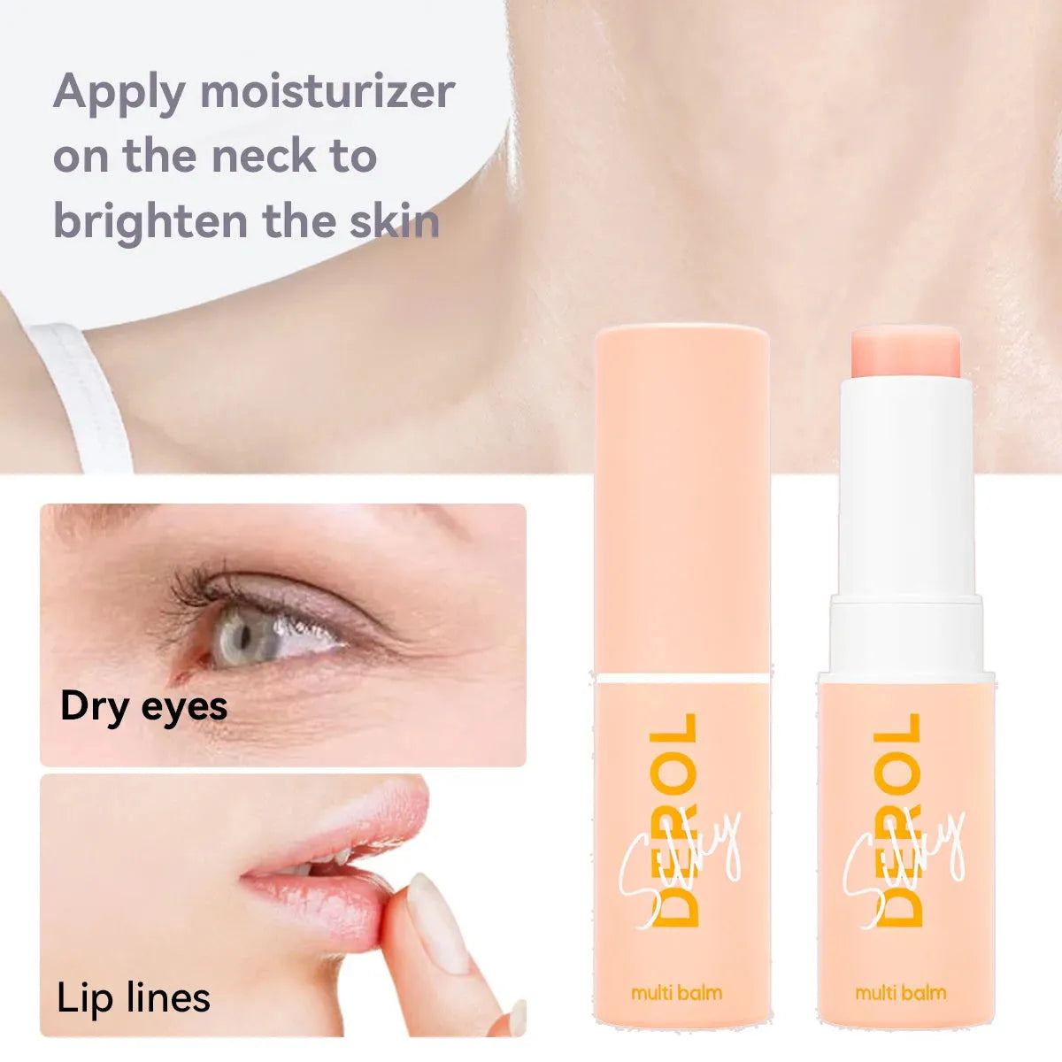 DEROL Moisturizing Balm Stick Anti-Wrinkle Hydrating Dry Skin Multi Balm Cream Easy to Absorb Not Sticky Makeup Stick Balm