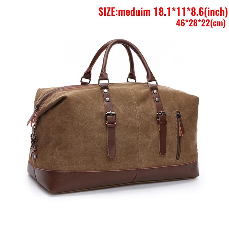 MARKROYAL Canvas Leather Men Travel Bags Carry On Luggage Bag Men Duffel Bag Handbag Travel Tote Large Weekend Bag Dropshipping