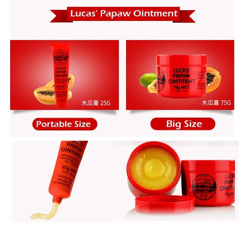 AU Lucas PAPAW Ointment Diaper Rash Cream Lip Balm Wound Care Papaya Skin Repair Cream 25g/75g