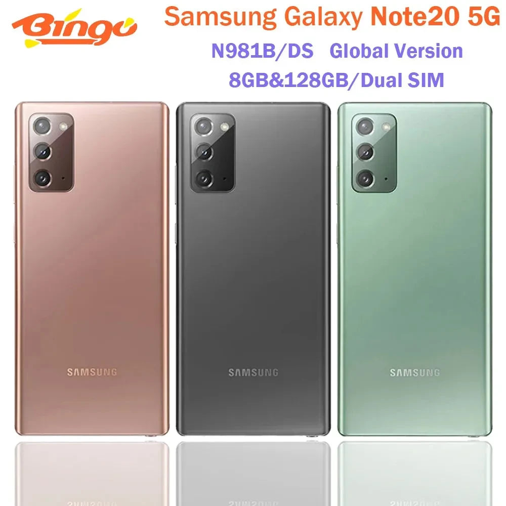 Samsung Galaxy Note20 5G N981B/DS 128GB Unlocked Global Version 6.7" 8GB Octa Core Dual SIM 64MP&Dual 12MP Original Cell Phone