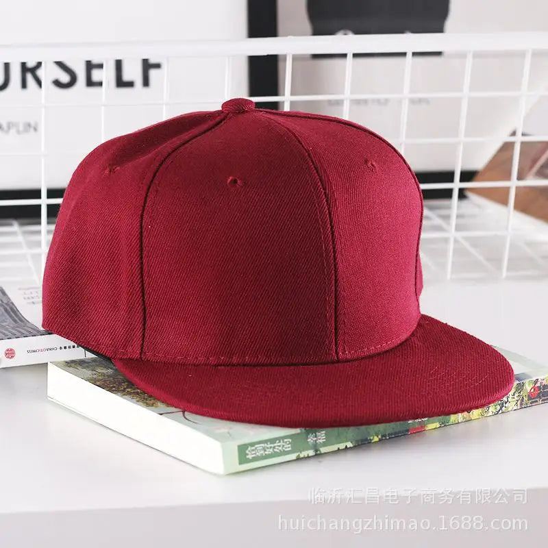 Solid Hip Hop Cap For Men Snapback Hat Women's Baseball Caps Adjustable Flat Brim Bill Plain Visors Boys And Girls Street Dance