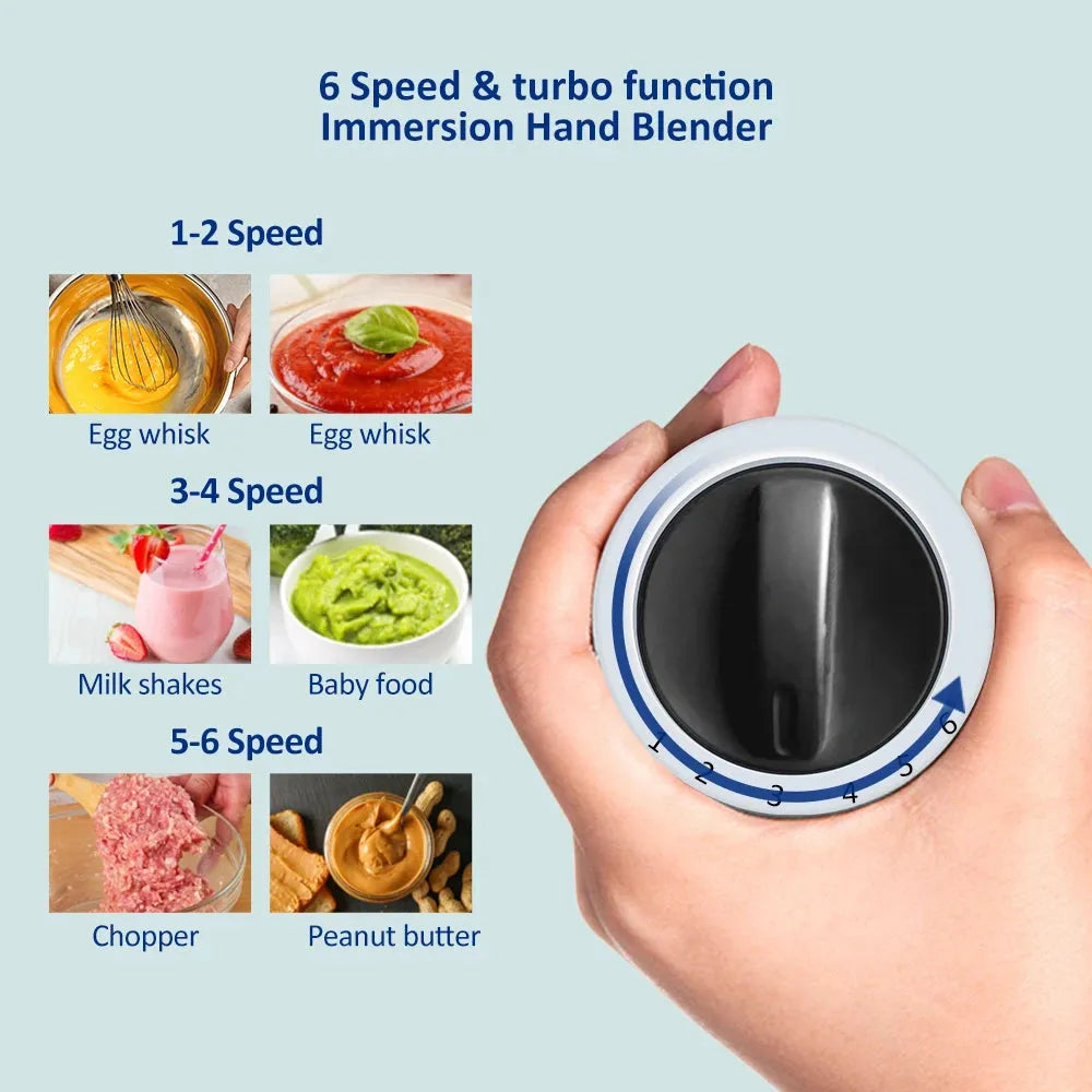 BioloMix 1200W 5-in-1 Immersion Hand Stick Blender Mixer Vegetable Meat Grinder 800ml Chopper Whisk 600ml Smoothie Cup