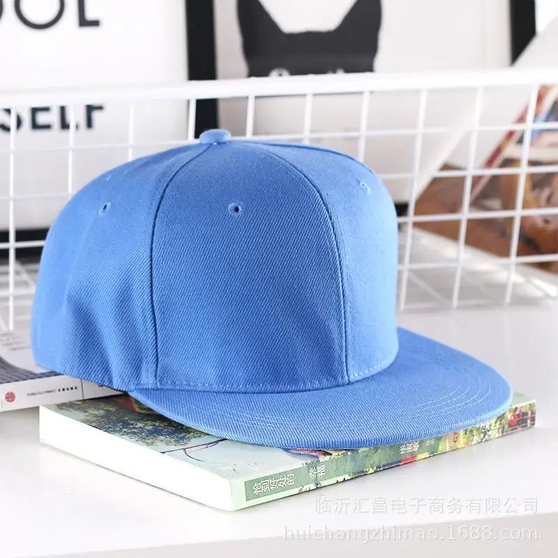 Solid Hip Hop Cap For Men Snapback Hat Women's Baseball Caps Adjustable Flat Brim Bill Plain Visors Boys And Girls Street Dance