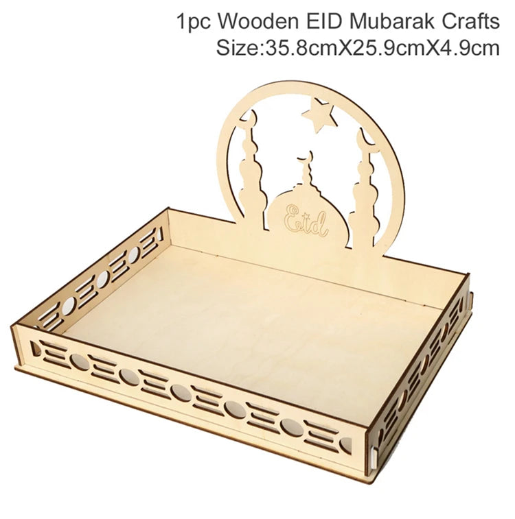 Wooden Pendant EID Mubarak 2025 Ramadan Decoration For Home Kareem Ramadan And Eid Decor Eid AL Adha Islamic Muslim Decor