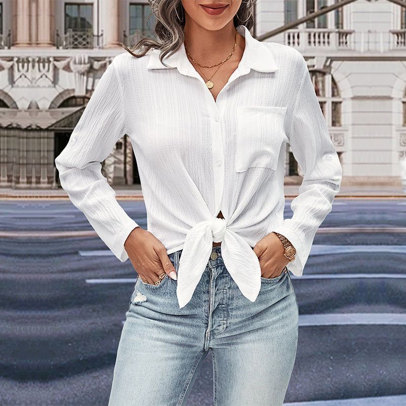 Women's Long-sleeved Polyester Shirt