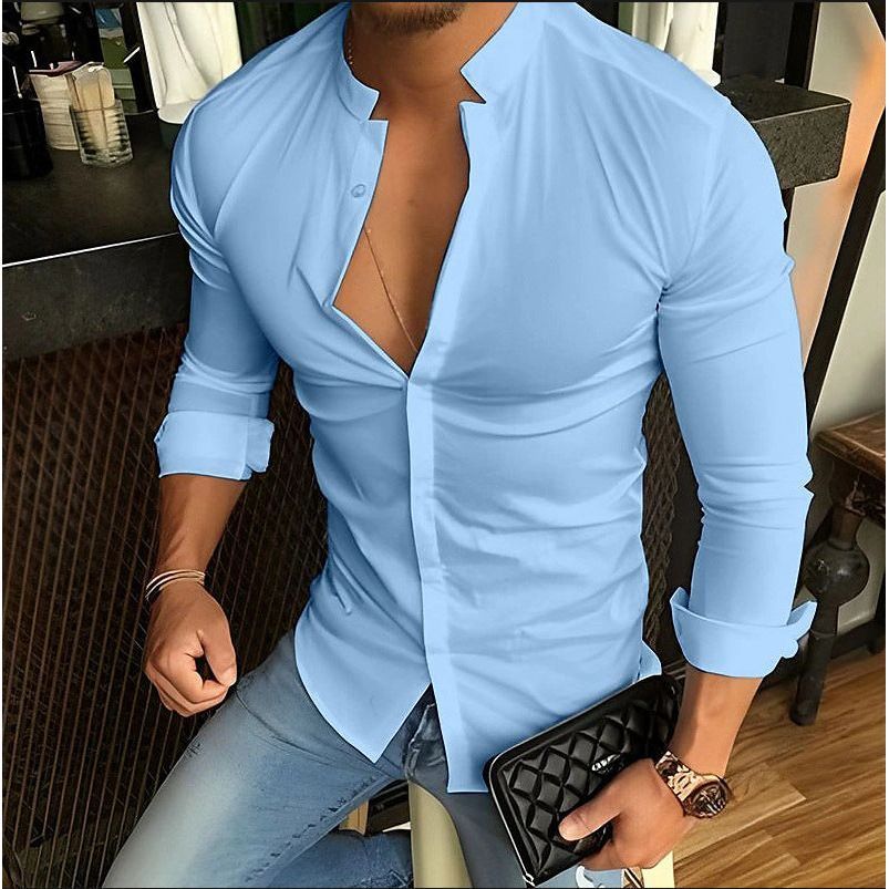 Men's Casual Fashion Stand Collar Shirt - Jointcorp