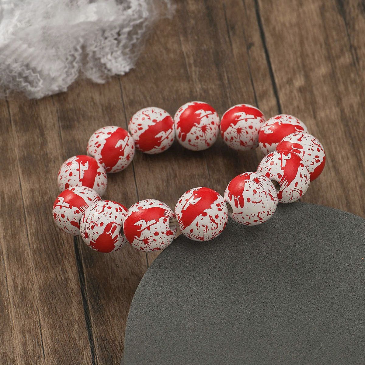 Personalized Fashion Pumpkin Spider Printed Beaded Bracelet - Jointcorp