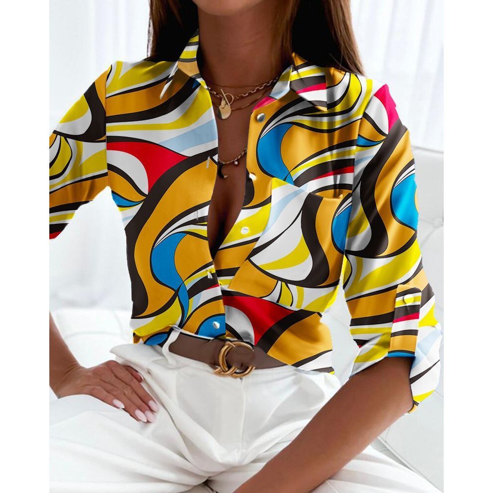 Women's Long-sleeved Shirt Print