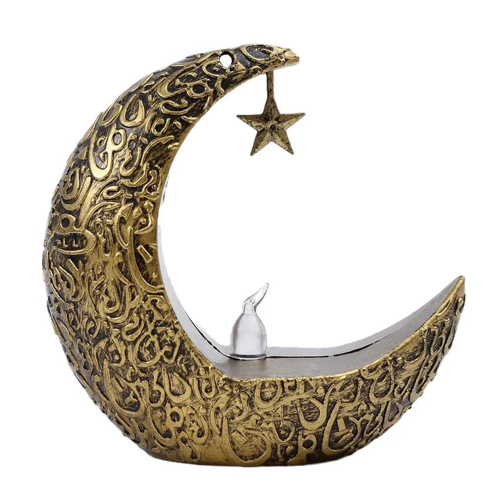 Starry Moon Candlestick Ramadan Festival Decora Home Decor Moon Led Candle Lamp Eid Mubarak Party Islamic Muslim Decors Supplies