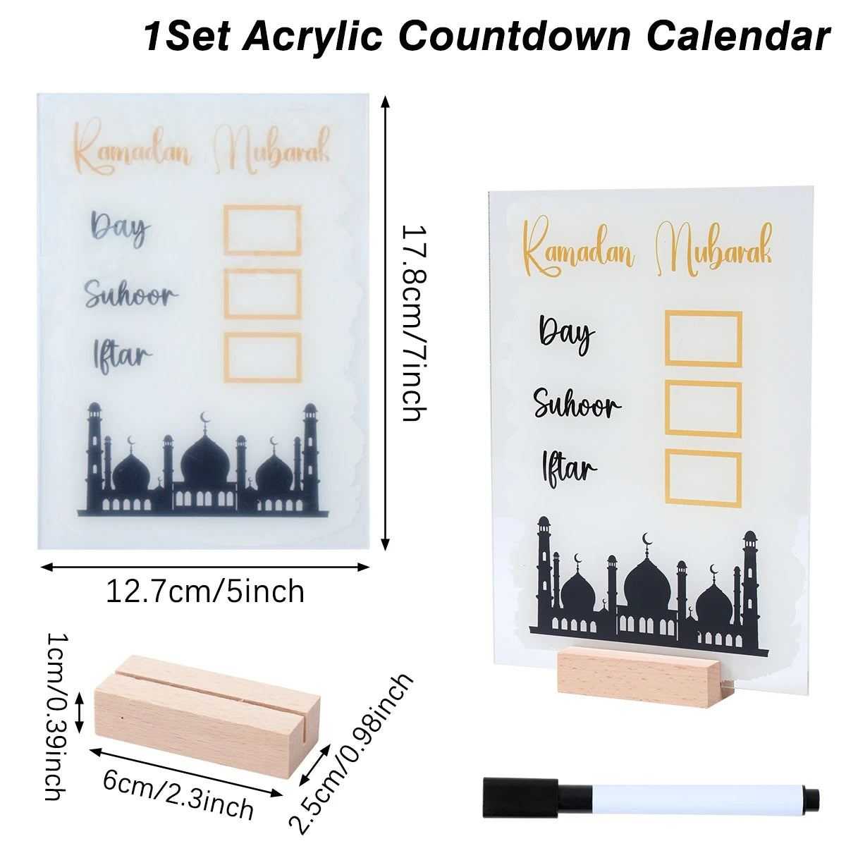 Ramadan Kareem Countdown Calendar Ornament Eid Mubarak Decoration 2025 For Home Muslim Islamic Festival Eid Al-Fitr Party Favors