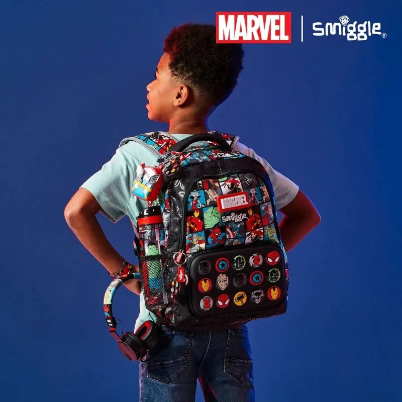 Smiggle Marvel Superhero Spider-Man Children Stationery School Bag Lunch Bag Lunch Box Pencil Box  Water Cup Student Gift