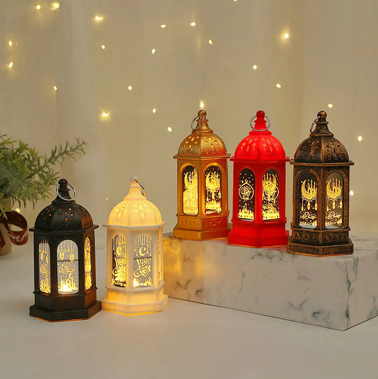 Muslim Ramadan Lantern Decor Ornament EID Mubarak LED Festival Night Light Eid Al Adha Gift Gurbang Ramadan Decoration for Home