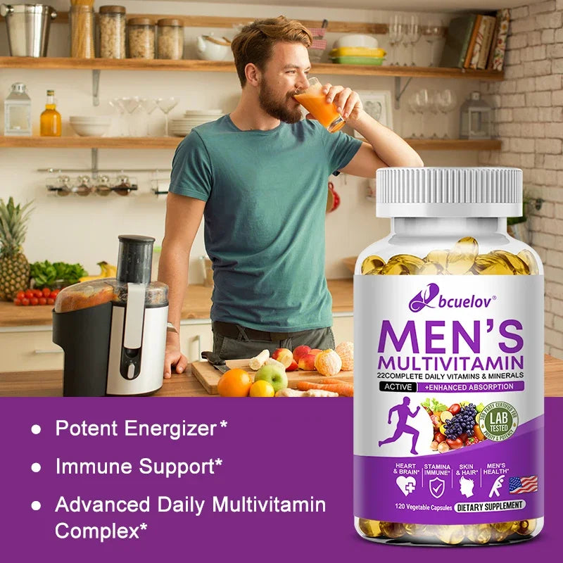 Vitamin Mineral Supplements for Men - Vitamin ABCDEK Magnesium Calcium Zinc Supports Skin Hair Nails Immunity