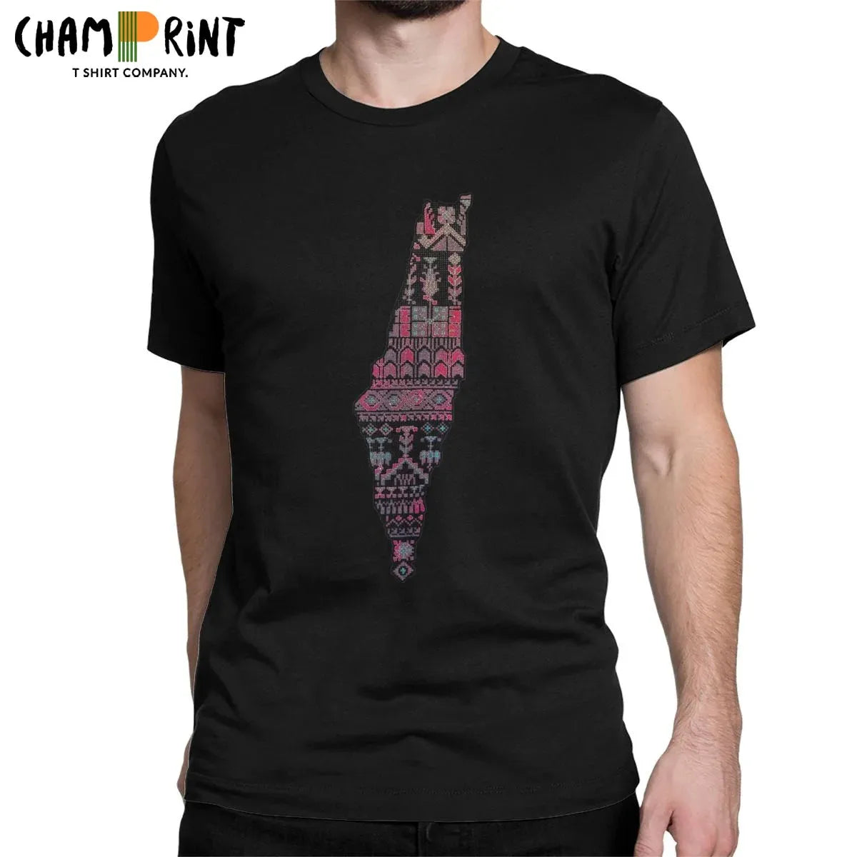 Creative Palestine Kofia Kofya Made By Traditional Tatreez T-Shirts for Men Cotton T Shirts Short Sleeve Tee Shirt Clothes