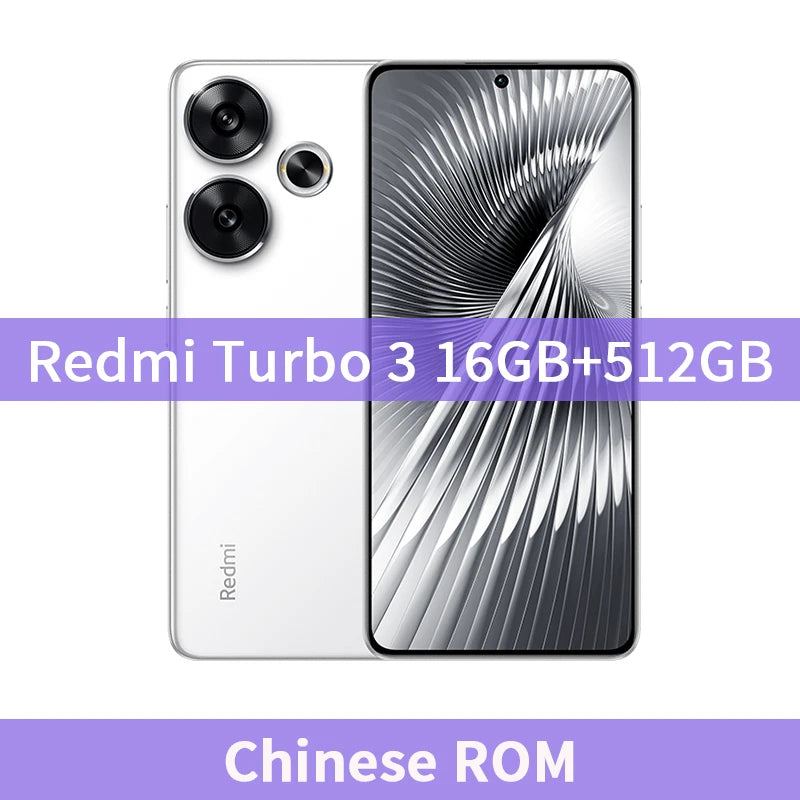 Xiaomi Redmi Turbo 3 NFC Mobile Phone 120Hz 1.5K Screen Snapdragon 8s Gen 3 Octa Core 50MP Camera 5000mAh Battery China Version