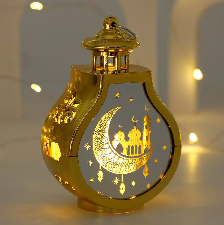 Ramadan Decor Lantern Night Light Eid Mubarak Decor for Islamic Muslim Festival Ramadan Decor Electronic Candle