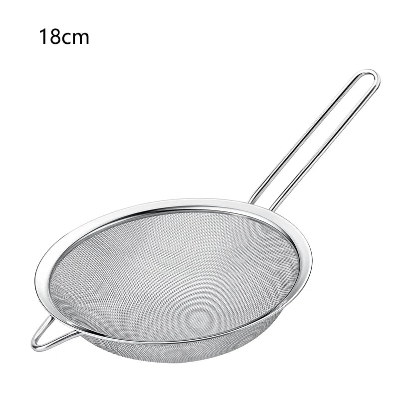 1/3/4Pcs/Set Stainless Steel Wire Fine Mesh Oil Strainer Flour Colander Sieve Sifter Pastry Baking Tools Kitchen Accessories