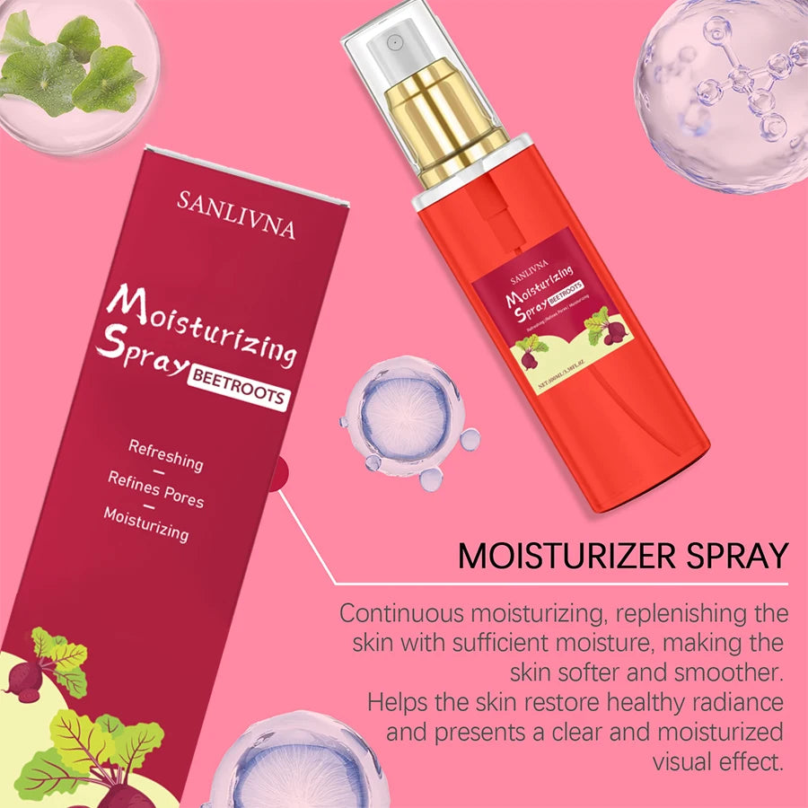 Beetroot Brightening Moisturizing Mist for Face - Moisturizing and Smooth Skin Natural Beauty Care Refreshing Mist