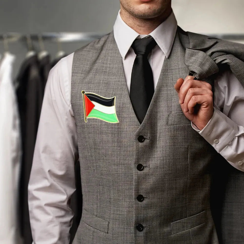 1-100PCS Palestine FLAG BADGE Stainless Steel Palestineflag Pin Lapel Badge Backpack Icon