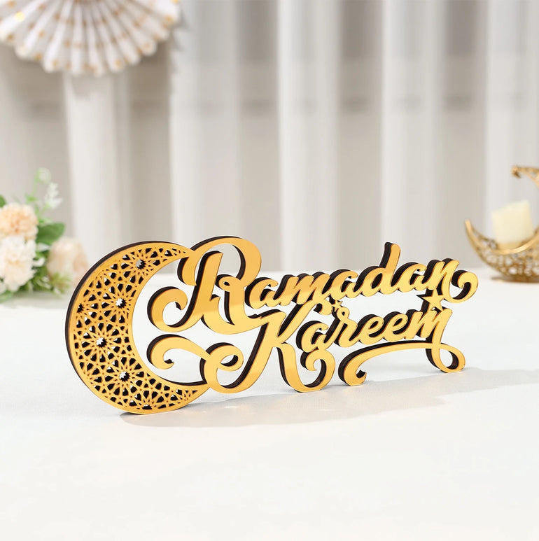 Ramadan Mubarak Acrylic Ornament 2025 Eid Mubarak Ramadan Kareem Decoration for Home Islamic Muslim Party Decor Eid Al Adha Gift