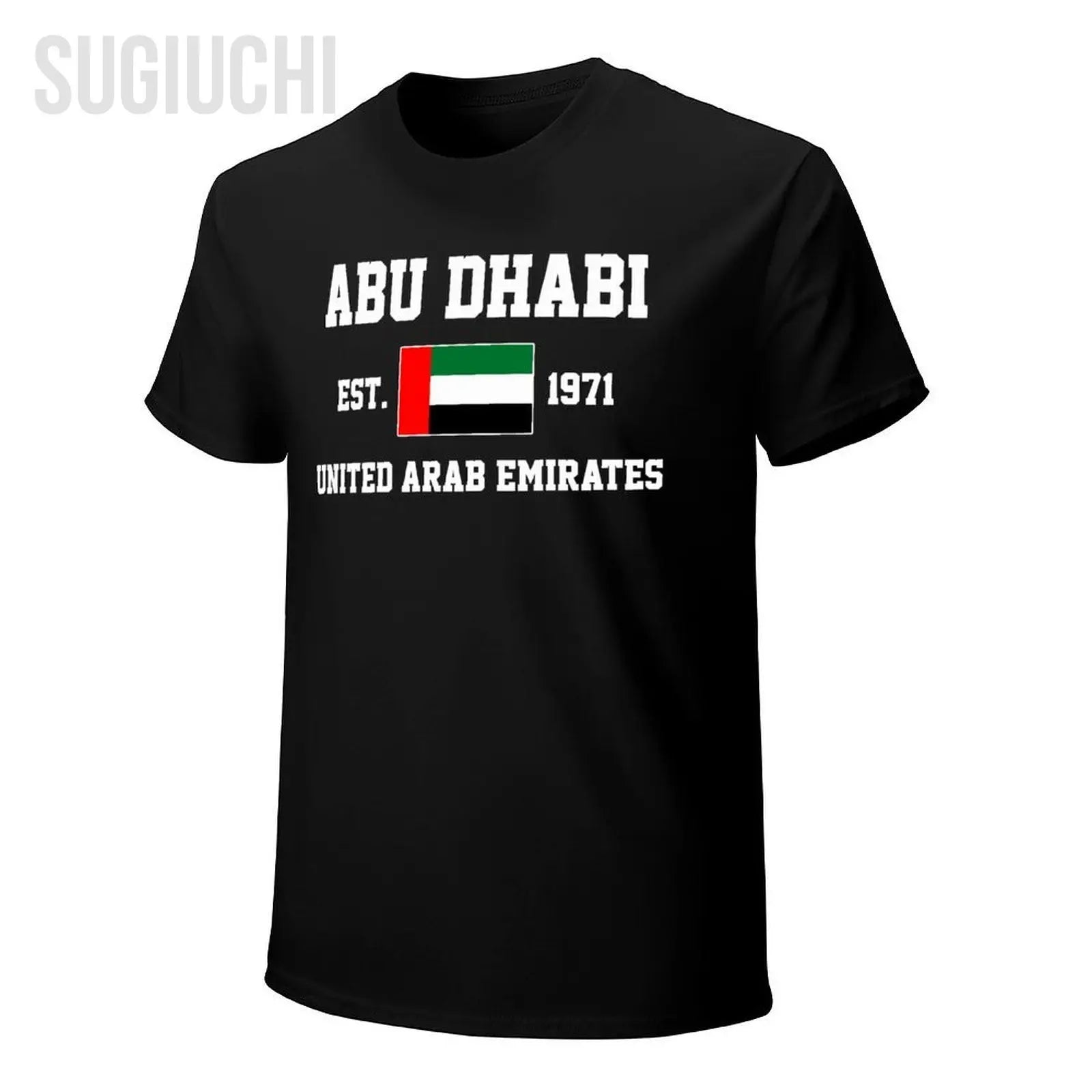 Patriotic Flag United Arab Emirates EST.1971 Abu Dhabi Men Tshirt Tees T-Shirt O-neck T Shirts Women Boys Clothing 100% Cotton