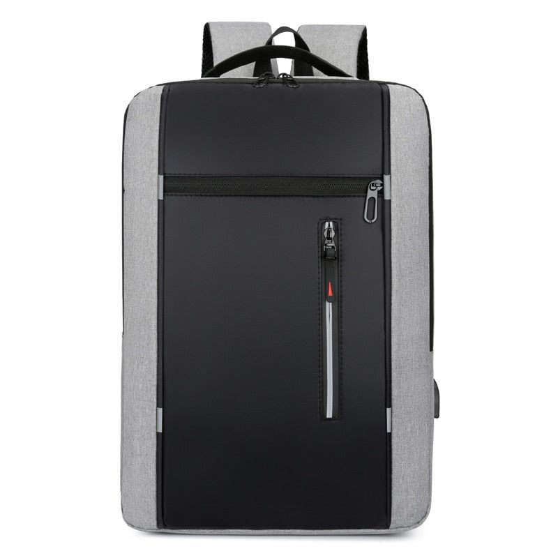 A 15.6 Inch Men's Business Casual Computer Bag Multi-pocket Large Capacity Usb Portable Charging Shoulder Backpack