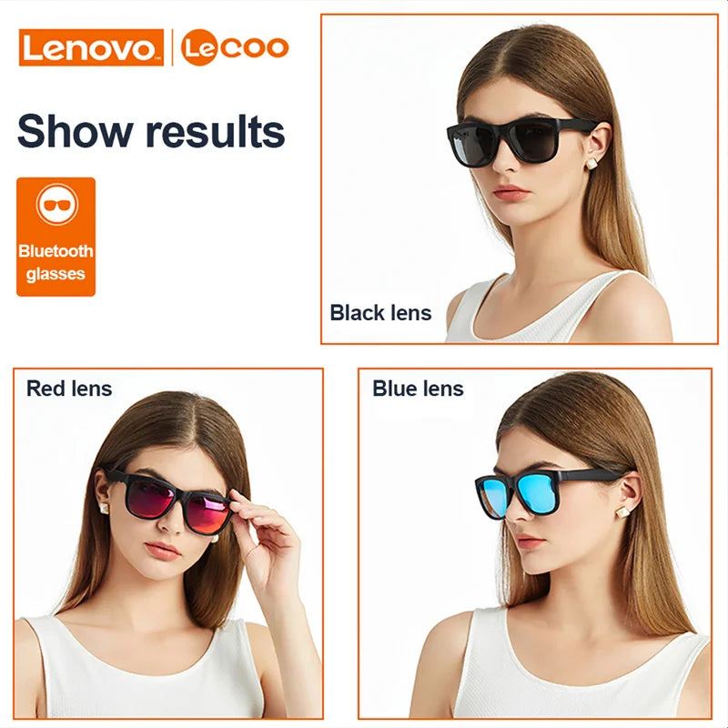 Original Lenovo C8 Smart Sunglasses Earphone HiFi Music Bluetooth 5.0 Wireless Headset Driving HD Microphone Call Headphones