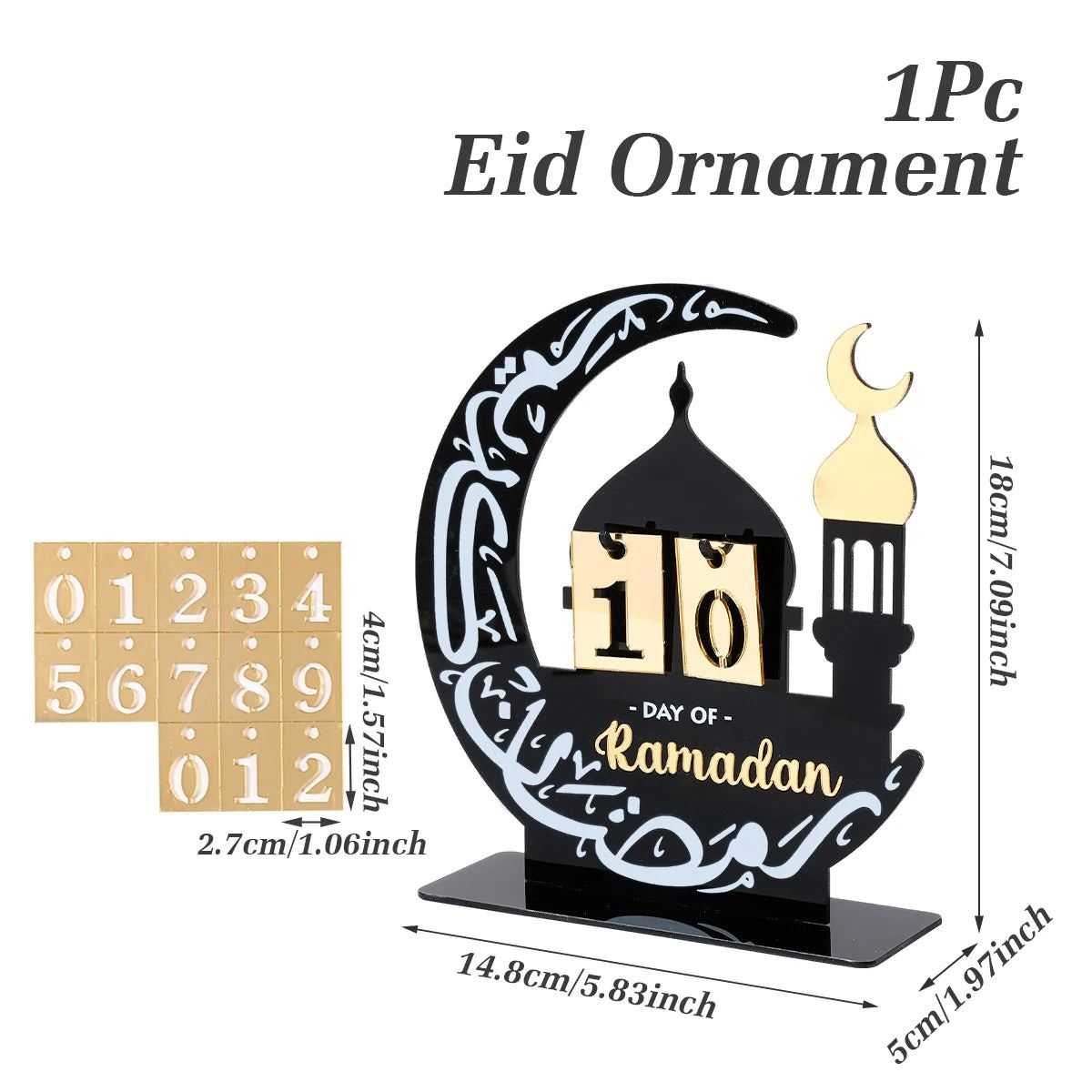 Ramadan Kareem Countdown Calendar Ornament Eid Mubarak Decoration 2025 For Home Muslim Islamic Festival Eid Al-Fitr Party Favors