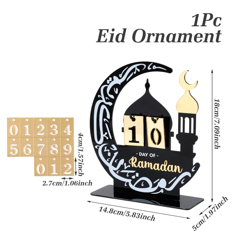 Ramadan Kareem Countdown Calendar Ornament Eid Mubarak Decoration 2025 For Home Muslim Islamic Festival Eid Al-Fitr Party Favors