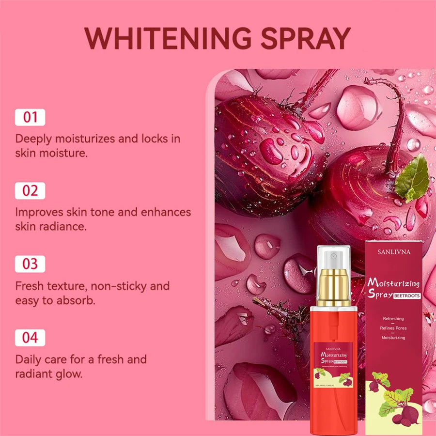 Beetroot Brightening Moisturizing Mist for Face - Moisturizing and Smooth Skin Natural Beauty Care Refreshing Mist