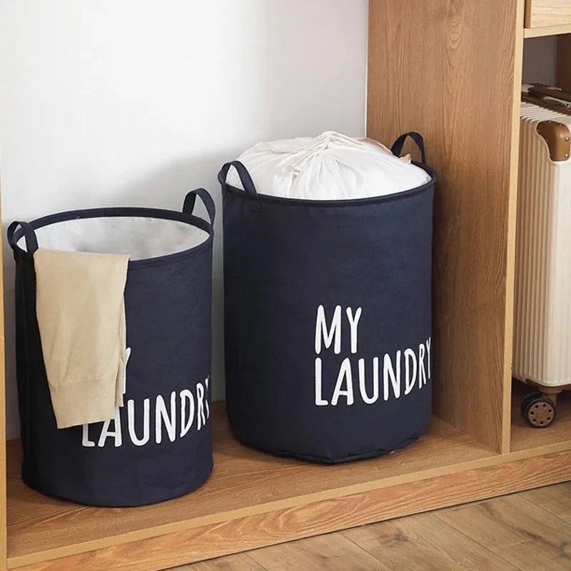 High Capacity Laundry Basket Linen Cotton Foldable Laundry Hamper Waterproof Clothes Toys Organizer Home Bathroom Storage Basket