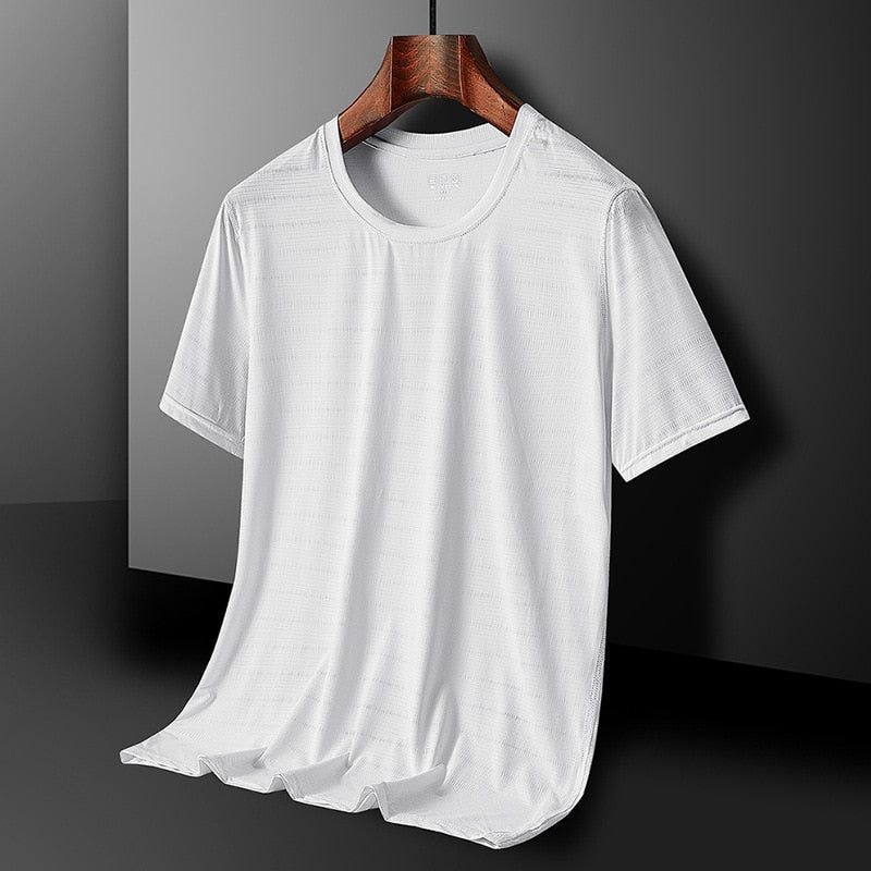 Quick-drying T-shirt Breathable Lightweight Fitness Quick-dryingt-shirt Sportswear Ice Silk Stretch Casual Top - Jointcorp