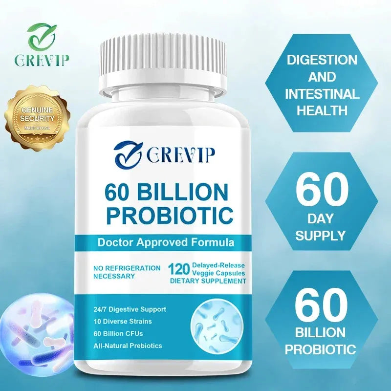 60 Billion Probiotics - Supports Healthy Digestion and The Immune System, Reduces Bloating and Acidity