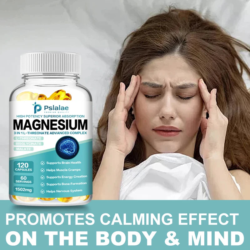 Magnesium L-Threonate Capsules - Supports Focus, Memory & Learning Brain Health Supports Quality of Sleep