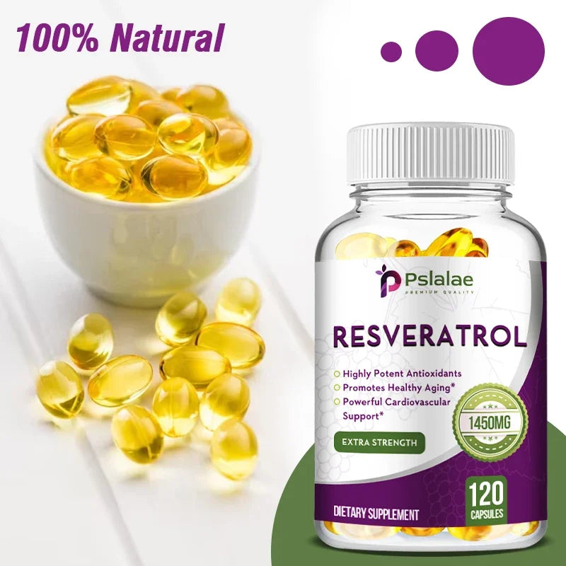 Beneficial Resveratrol 1450 Mg Powerful Antioxidant and Anti-resveratrol for Anti-aging and Supporting Cardiovascular Health