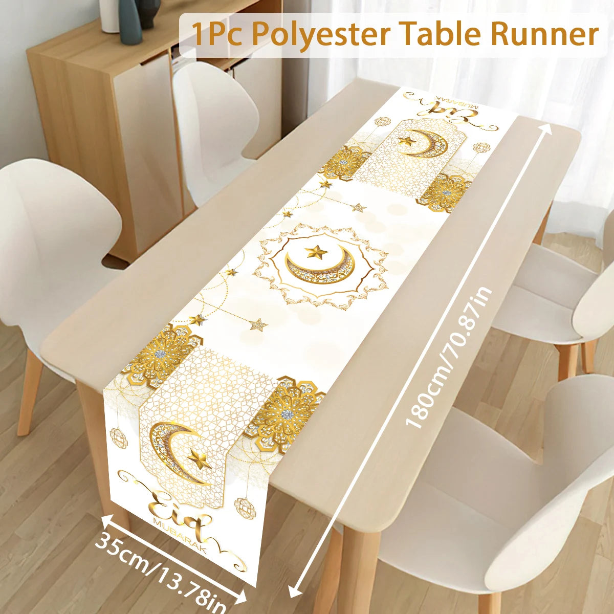 Ramadan Decoration Table Runner EID Mubarak Decor 2025 For Home Tablecloth Ramadan Kareem Islamic Muslim Party Eid Al-Fitr Gifts