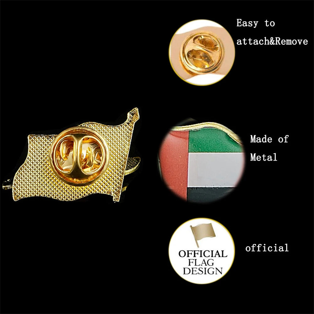 United Arab Emirates Flag Pin Brooch UAE Metal Lapel Pin Brooch Badge Jewelry/Bag Accessories