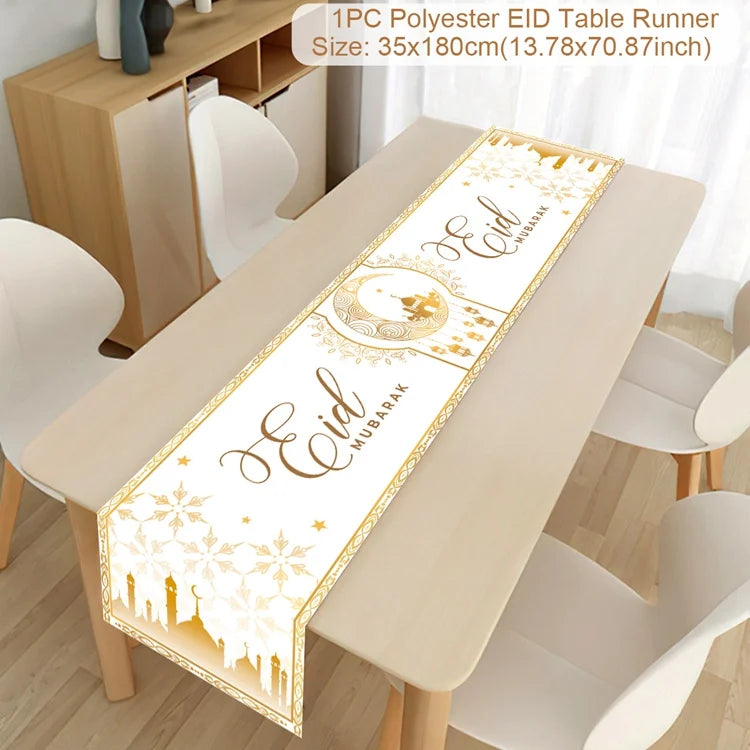 Ramadan Kareem Table Runner Eid Mubarak Decor 2025 for Home Ramadan Mubarak Islamic Muslim Party Eid Al-Fitr Gifts Ramadan Decor