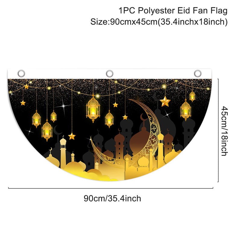 Eid Mubarak Decoration 2025 Hanging Flag Ramadan For Home Door Islamic Muslim Party Decor Ramadan Kareem Banner Eid Al-Fitr Gift